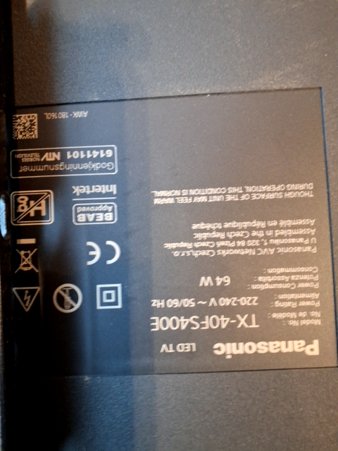Panasonic TX-40 smart TV